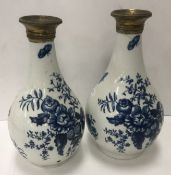 A pair of first period Worcester pine cone pattern guglets or water bottles later converted to
