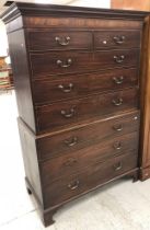 A 19th Century mahogany chest on chest,