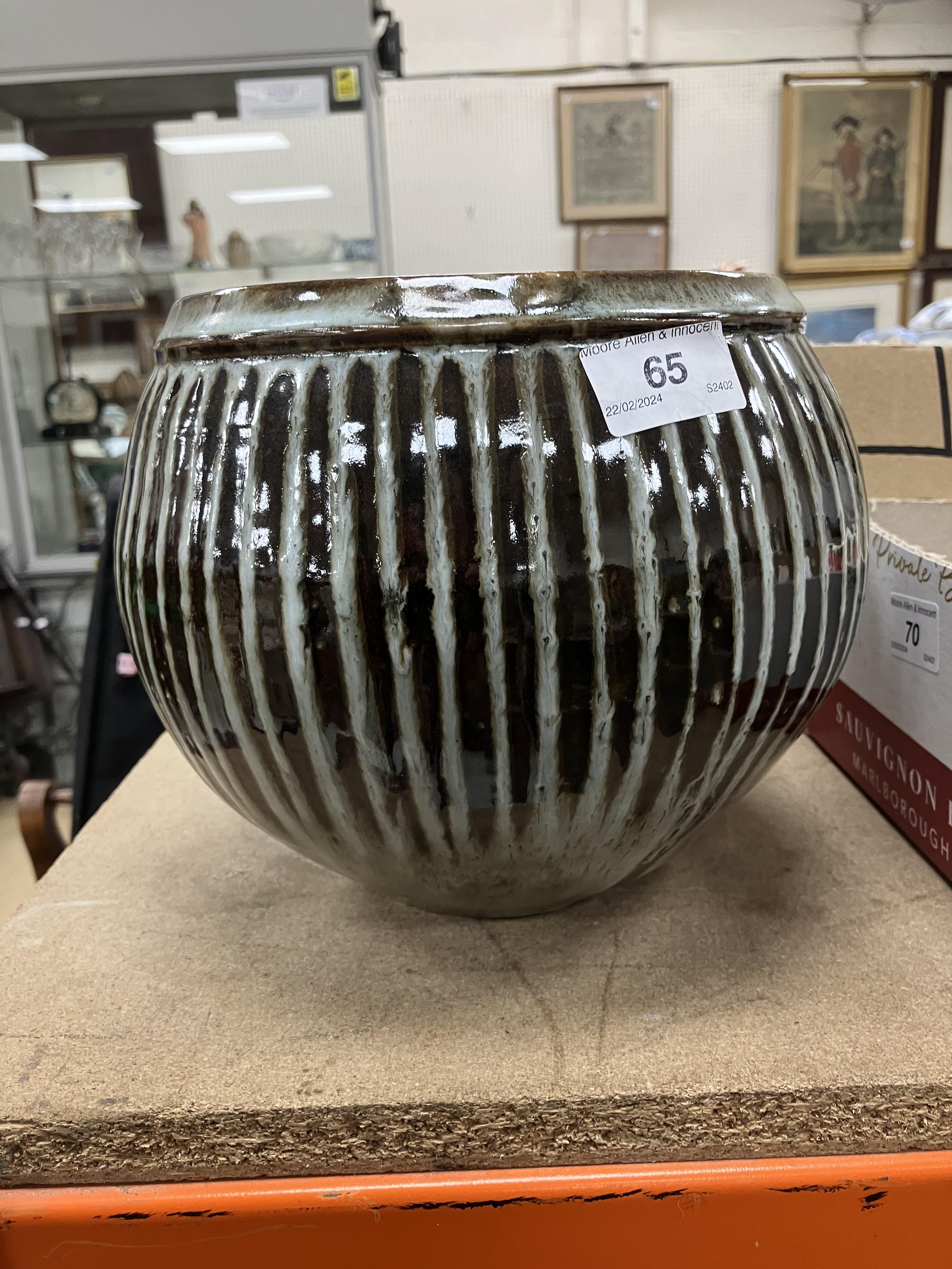 A David Leach ribbed vase of globular form, raised on a shallow circular foot, - Image 13 of 13