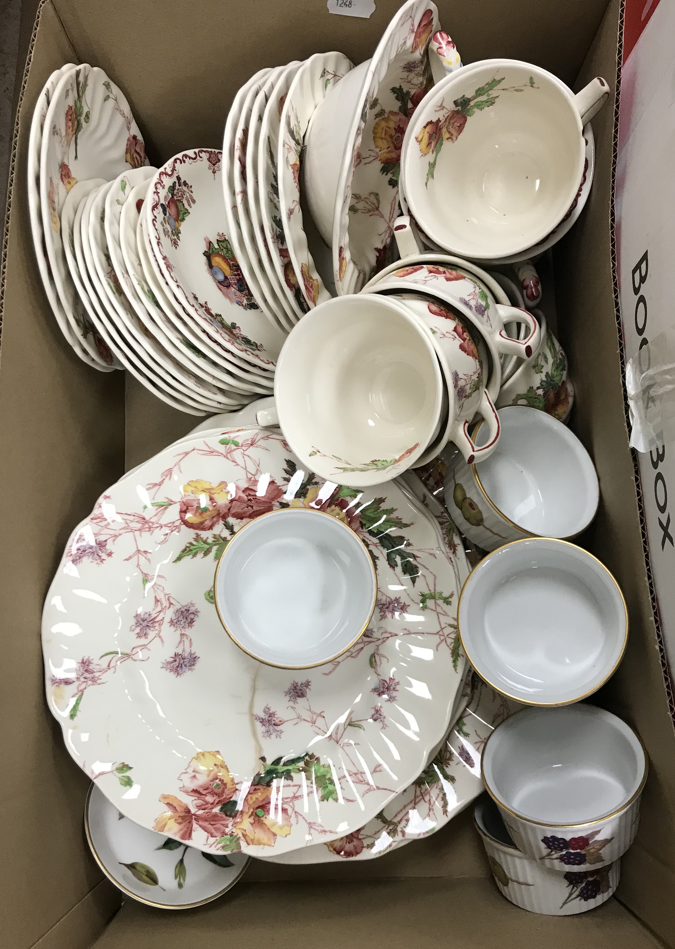 A box containing a large collection of Royal Doulton "York Town" dinner wares to include tureens, - Image 2 of 5