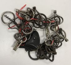 A collection of 38 19th Century and other steel bow folding corkscrews (38)