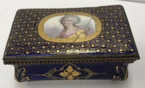 An 18th Century Sèvres porcelain dressing table box of ogee form,