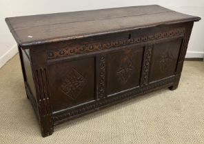 A 17th Century oak coffer,