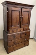 A 19th Century oak press cupboard,