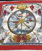 A Hermès silk scarf “Vive le Vent » by L.