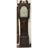 A mid 19th Century oak and mahogany cased long case clock,