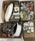 Four boxes of assorted decorative china,