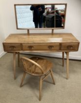 A 1960s Ercol elm and beech dressing table,