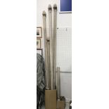 A collection of five curtain poles the tallest approx.