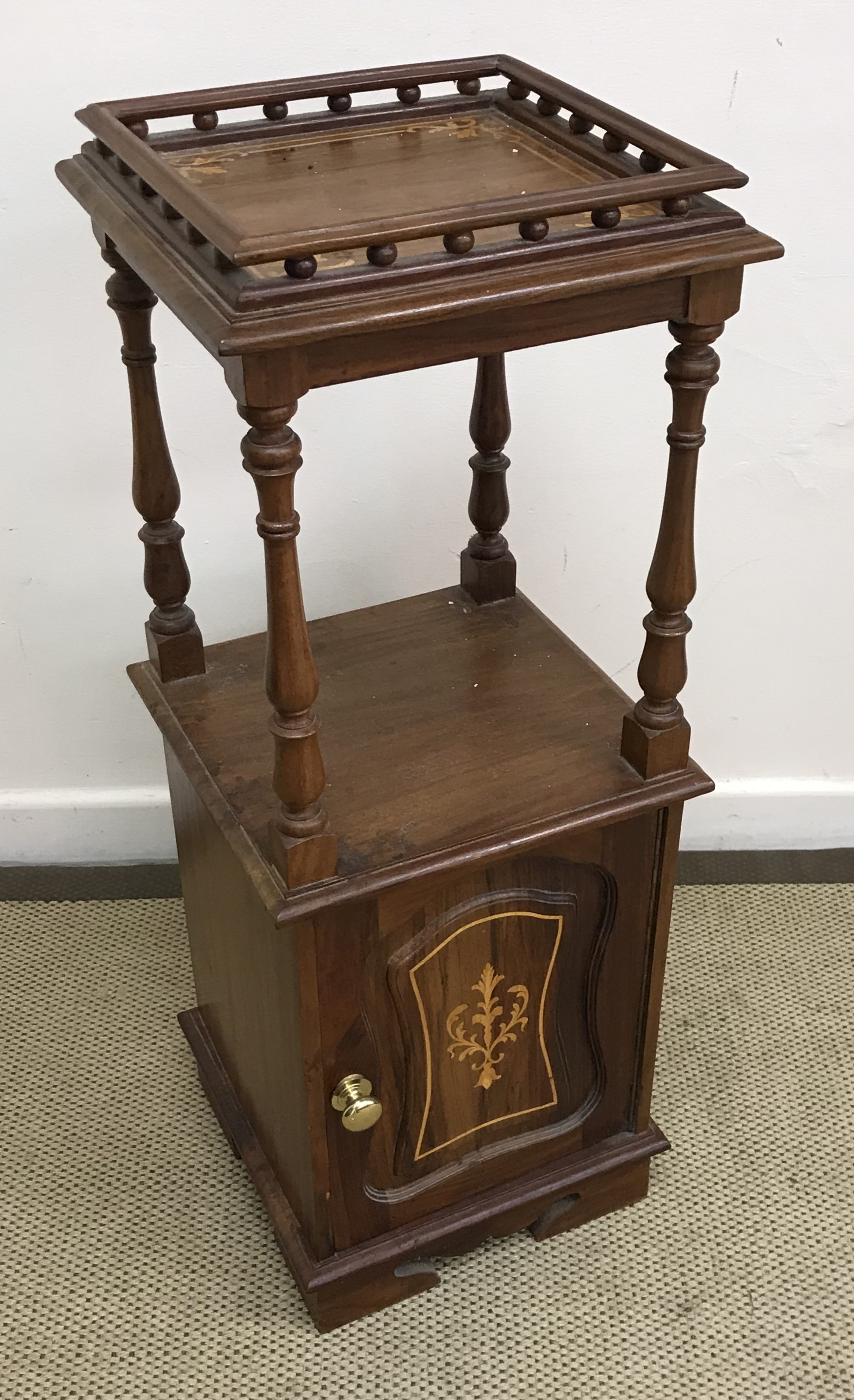 A late Victorian walnut Davenport desk of small proportions, 53 cm wide x 80 cm high, - Image 2 of 3