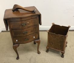 A 20th Century burr walnut veneered chest on chest of small proportions,