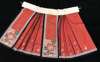 A late 19th/early 20th Century Chinese silk skirt,