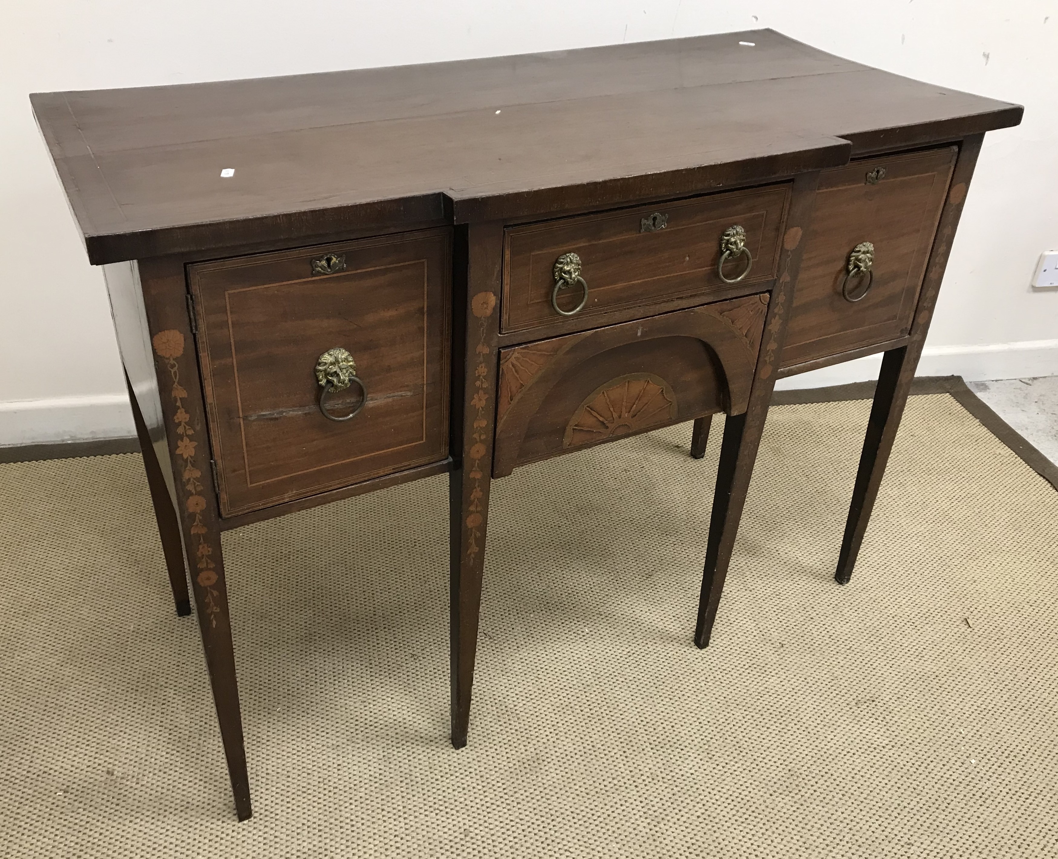 A 19th Century mahogany breakfront sideboard,