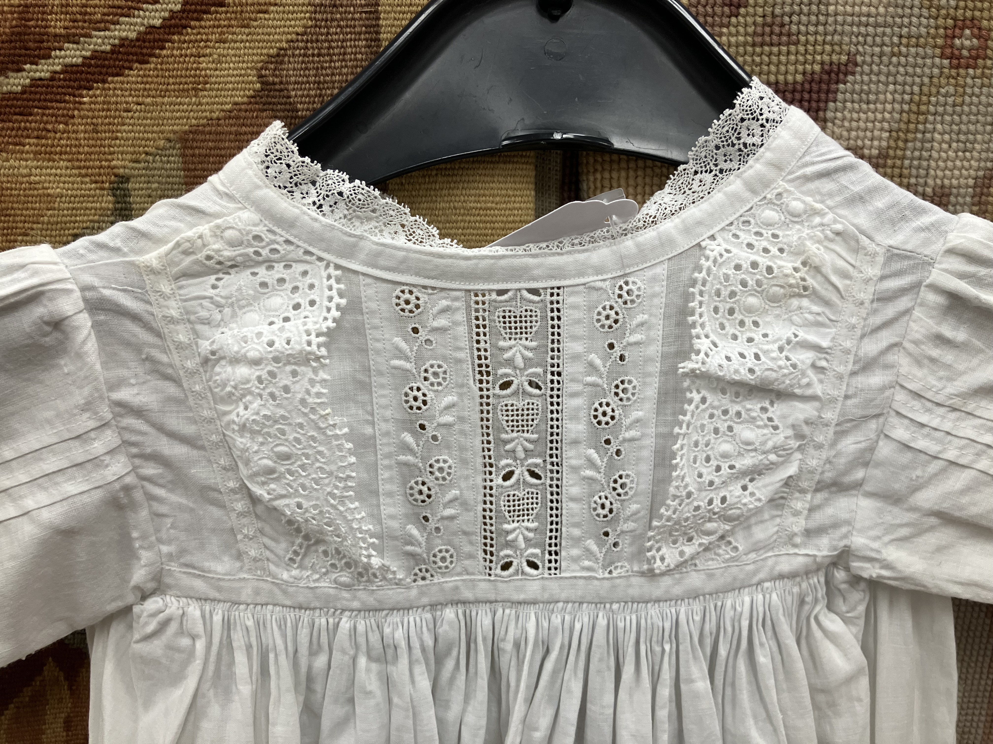 A Victorian mourning cape with applique decoration and lace edge together with a Victorian style - Image 61 of 115