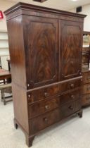 A 19th Century mahogany linen press,