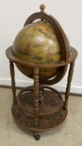 A mid to late 20th Century "Globe" cocktail cabinet,