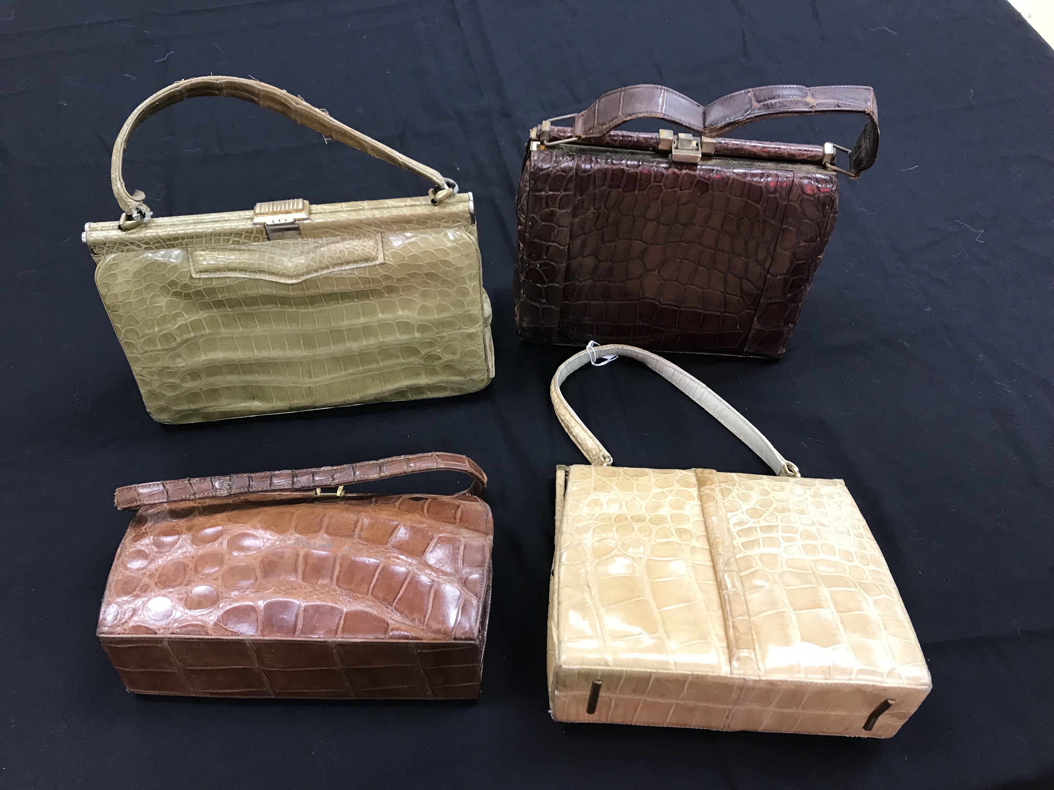 Four circa 1950s crocodile skin handbags - Image 2 of 2