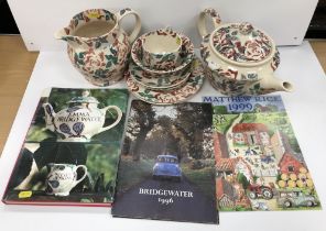 A collection of Emma Bridgwater sponge ware pottery "Chintz" pattern, including large teapot,