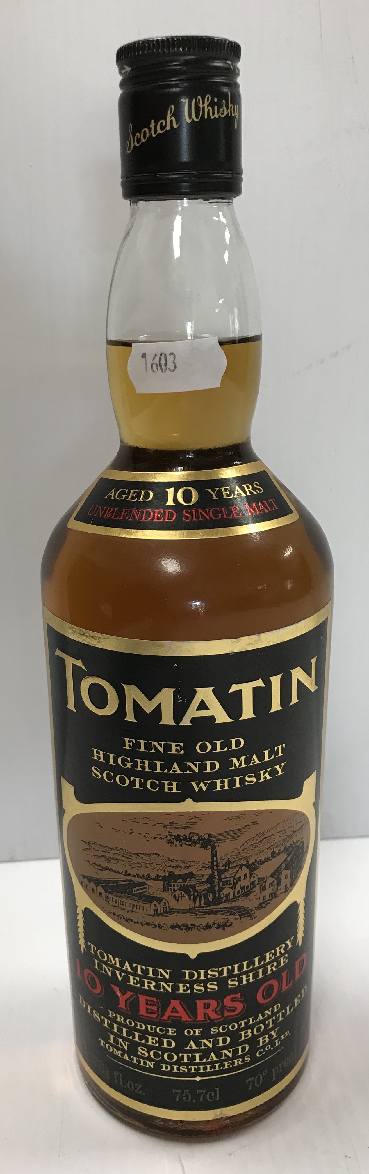 One bottle Tomatin ten year old malt whisky (1980s)