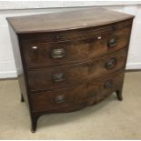 A 19th Century mahogany bow fronted bachelor's chest,