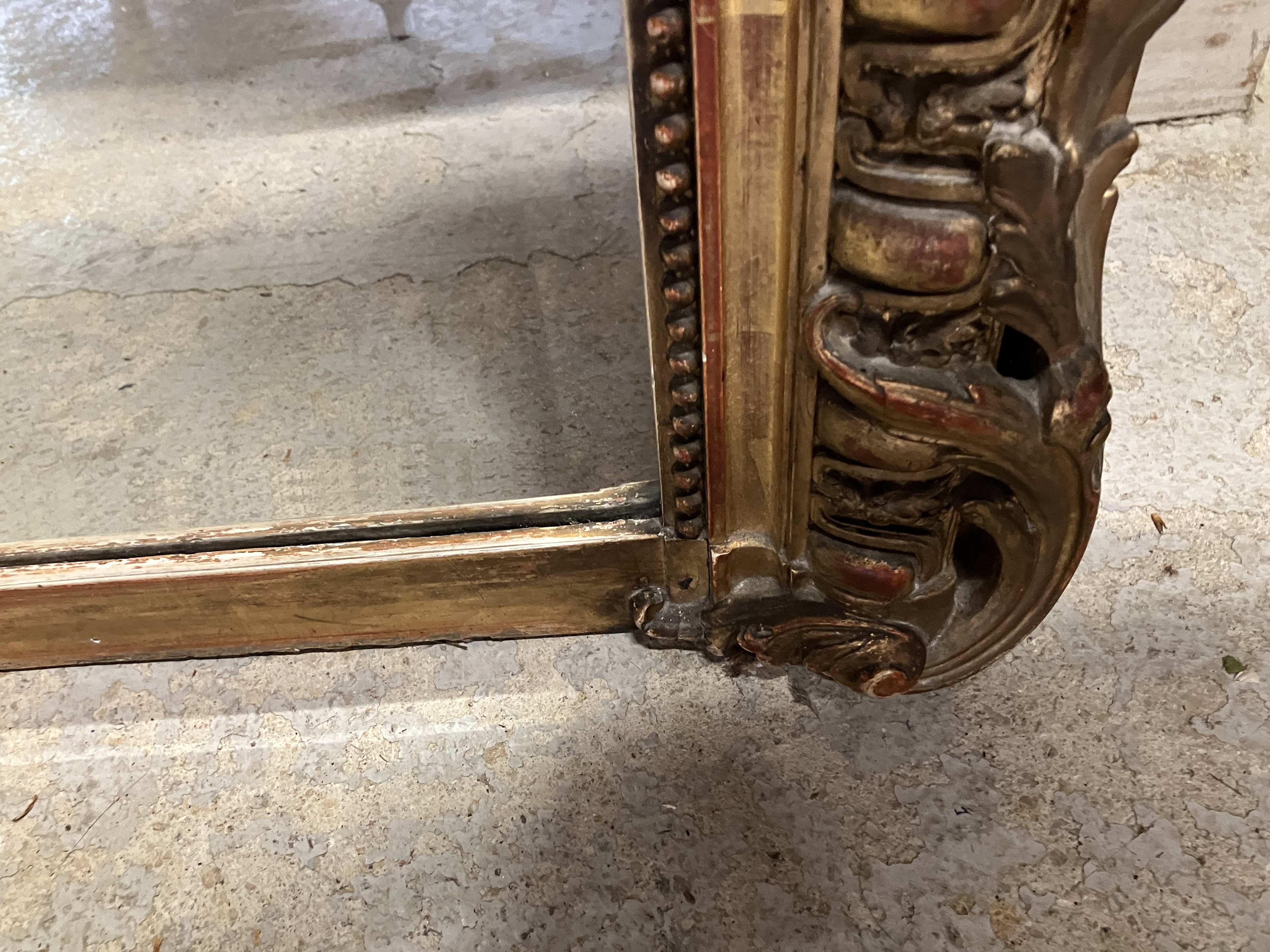 A Victorian carved giltwood and gesso framed over mantel mirror with shell and foliate carved - Image 17 of 50