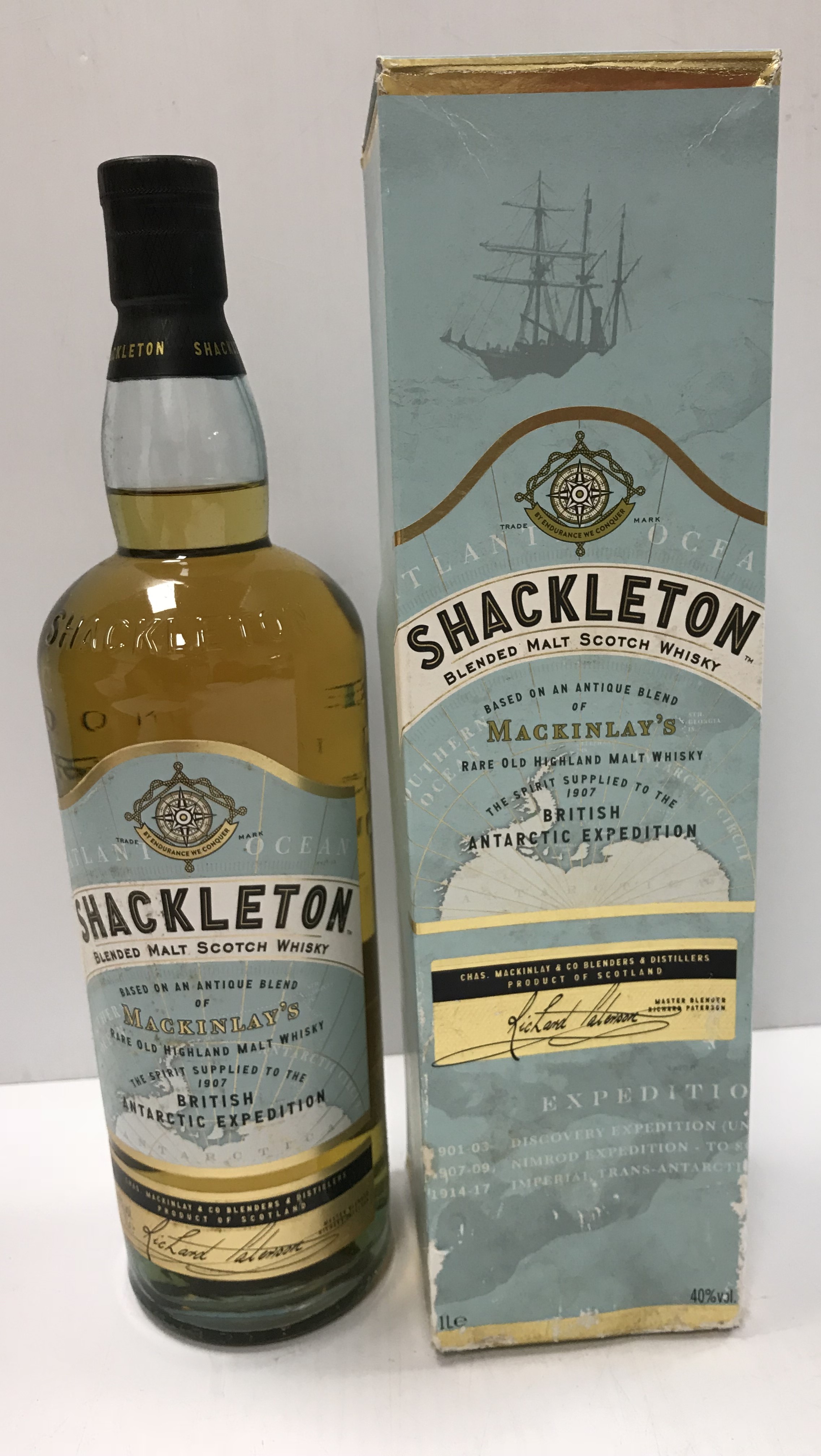 One bottle Shackleton blended malt scotch whisky,