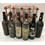 Six bottles various ports and wines including one bottle Domaine de Gaillat 1988,
