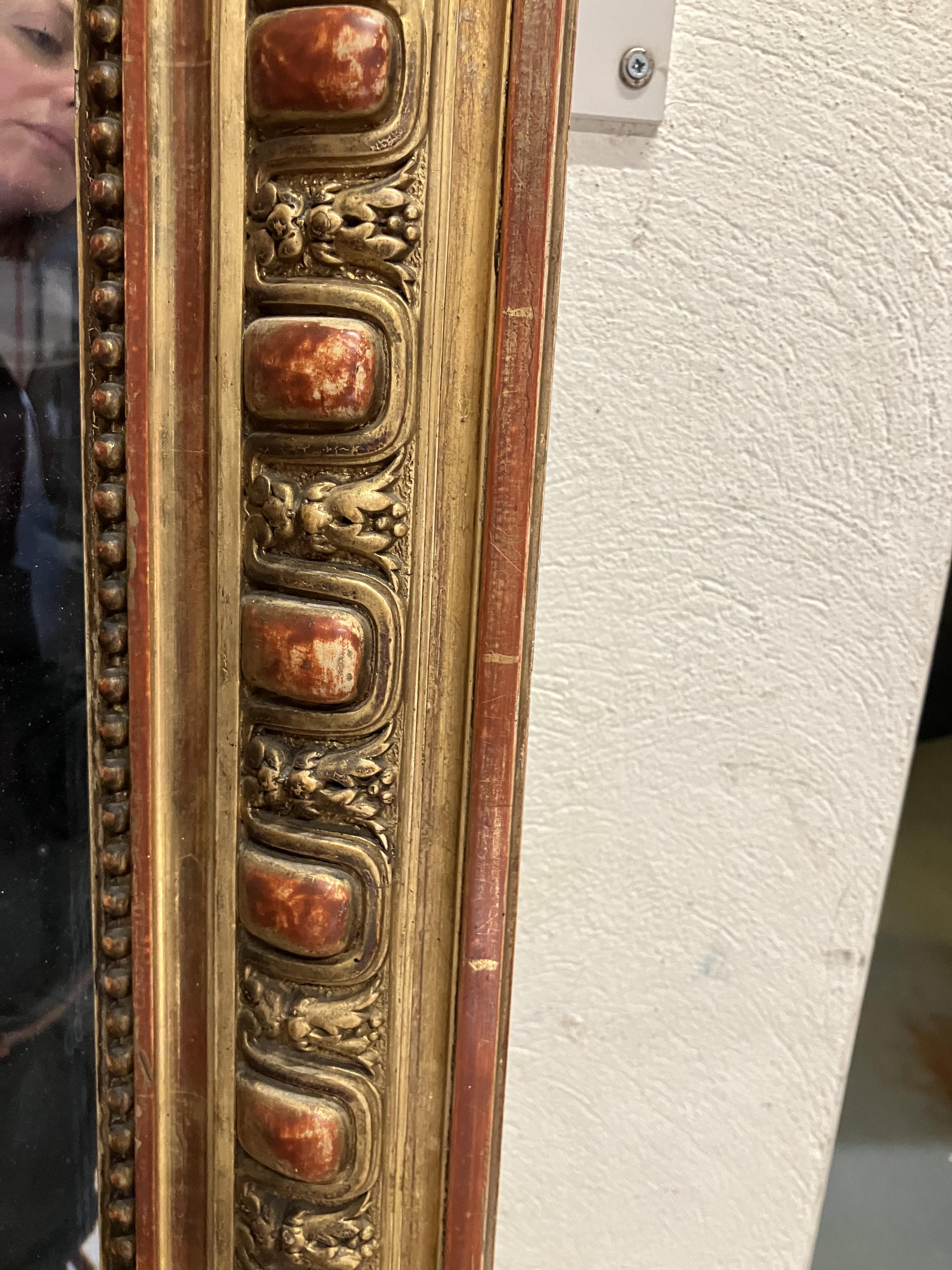 A Victorian carved giltwood and gesso framed over mantel mirror with shell and foliate carved - Image 32 of 50