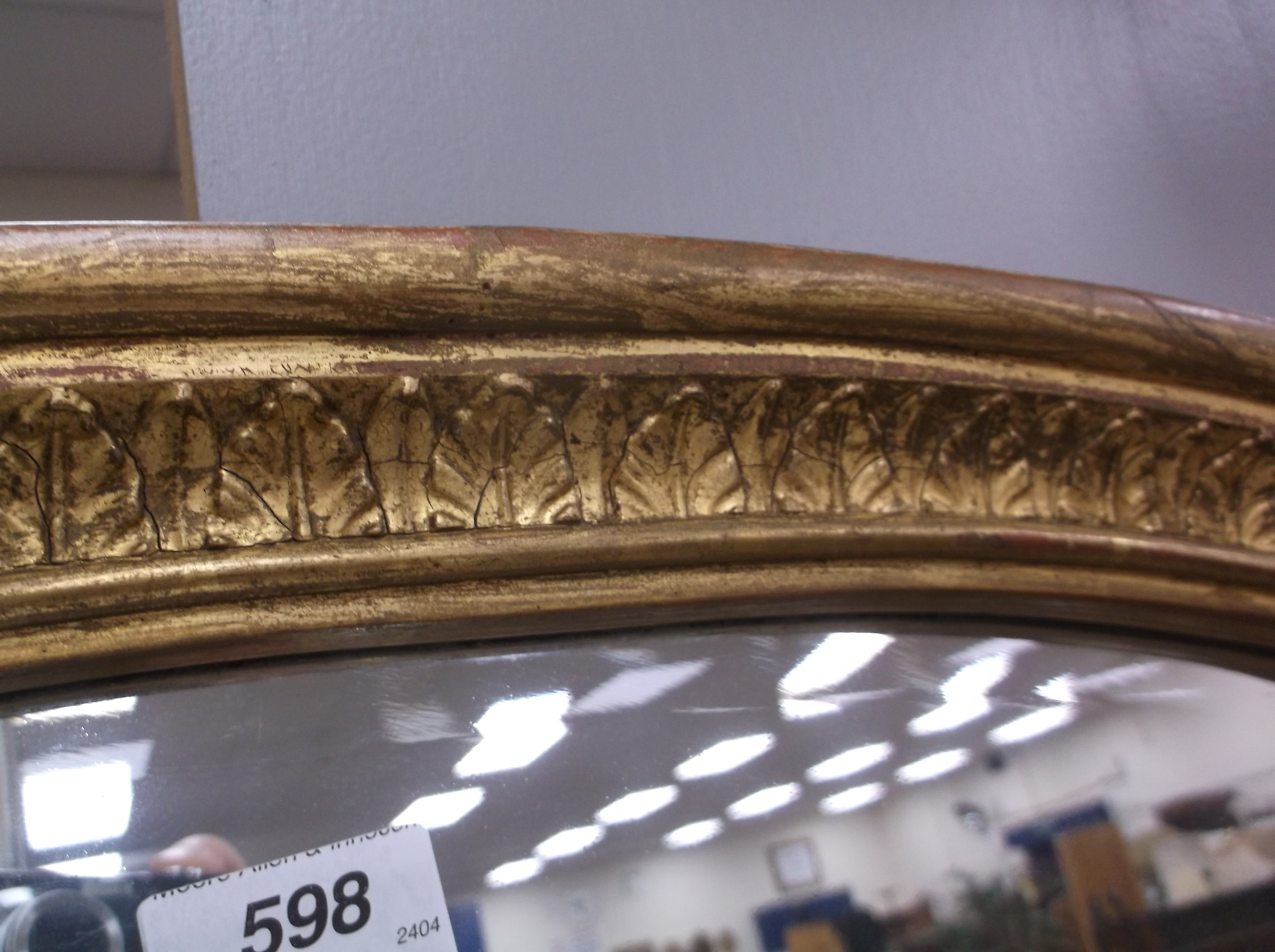 An 18th Century carved giltwood and gesso framed overmantel mirror with lotus leaf carved domed top - Image 20 of 31