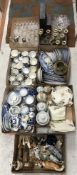 WITHDRAWN Four boxes of china wares to include a large quantity of various willow pattern dinner