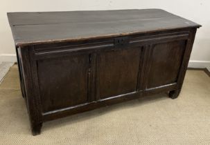 An 18th Century oak coffer,