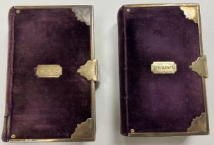 A 19th Century velvet bound silver mounted Bible,