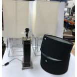 An Andrew Martin "Balfour" table lamp 55 cm high and a pair of chrome plated cube table lamps 30 cm