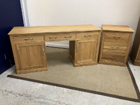 A modern oak desk,