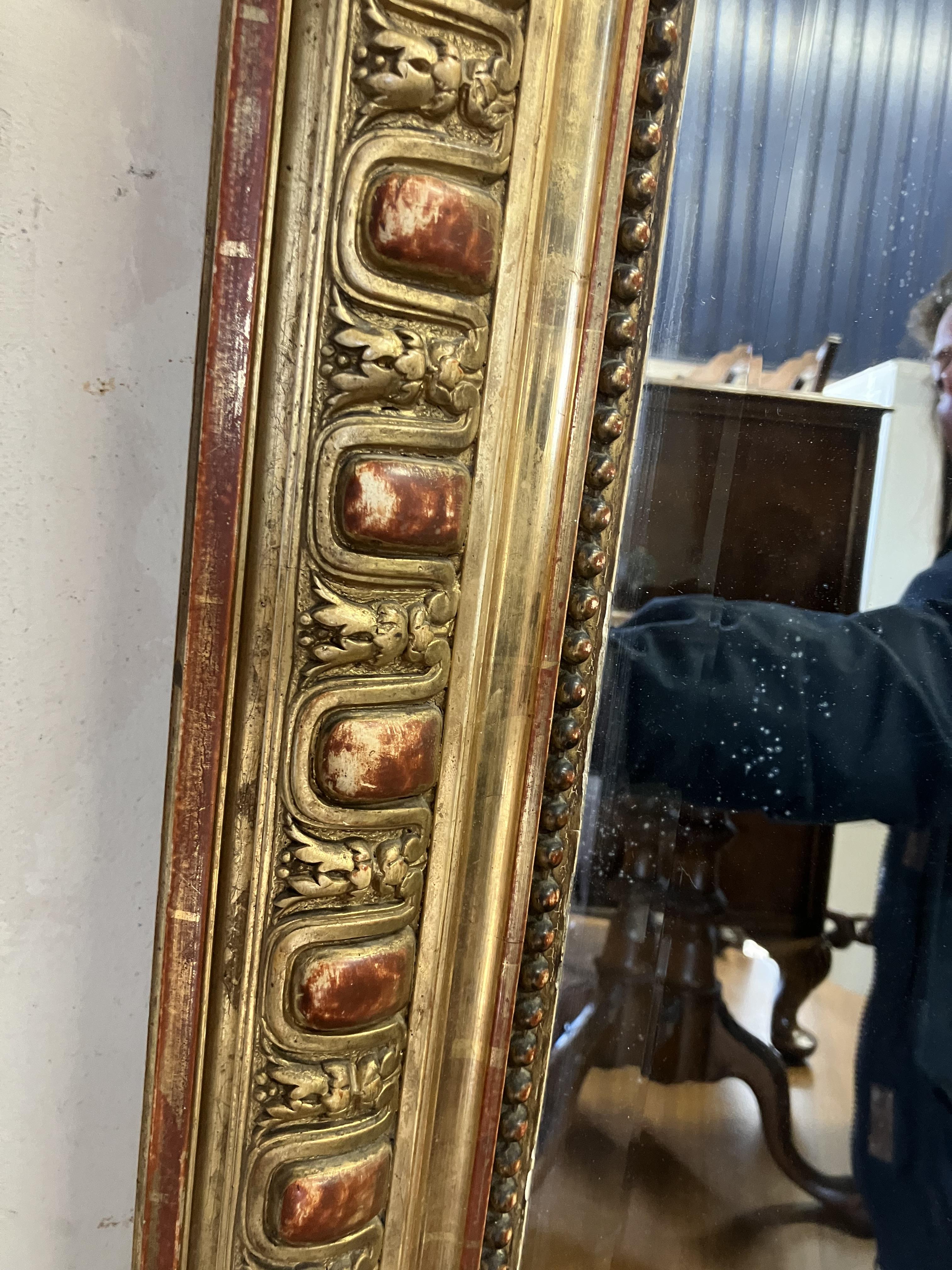 A Victorian carved giltwood and gesso framed over mantel mirror with shell and foliate carved - Image 25 of 50