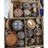 A large collection of various brown-glazed, stoneware and other crocks, to include Denby,
