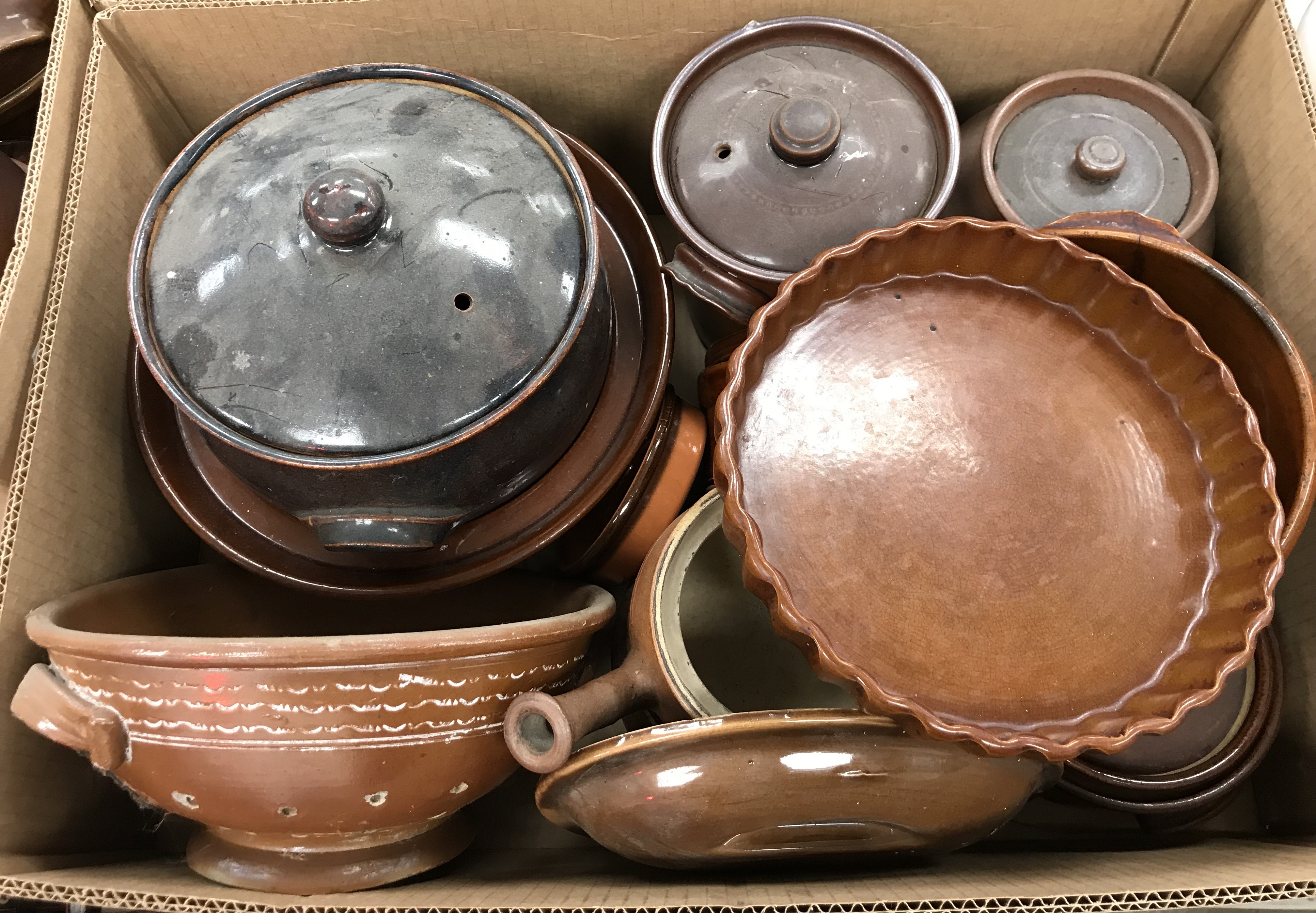 A large collection of various brown-glazed, stoneware and other crocks, to include Denby, - Image 2 of 4