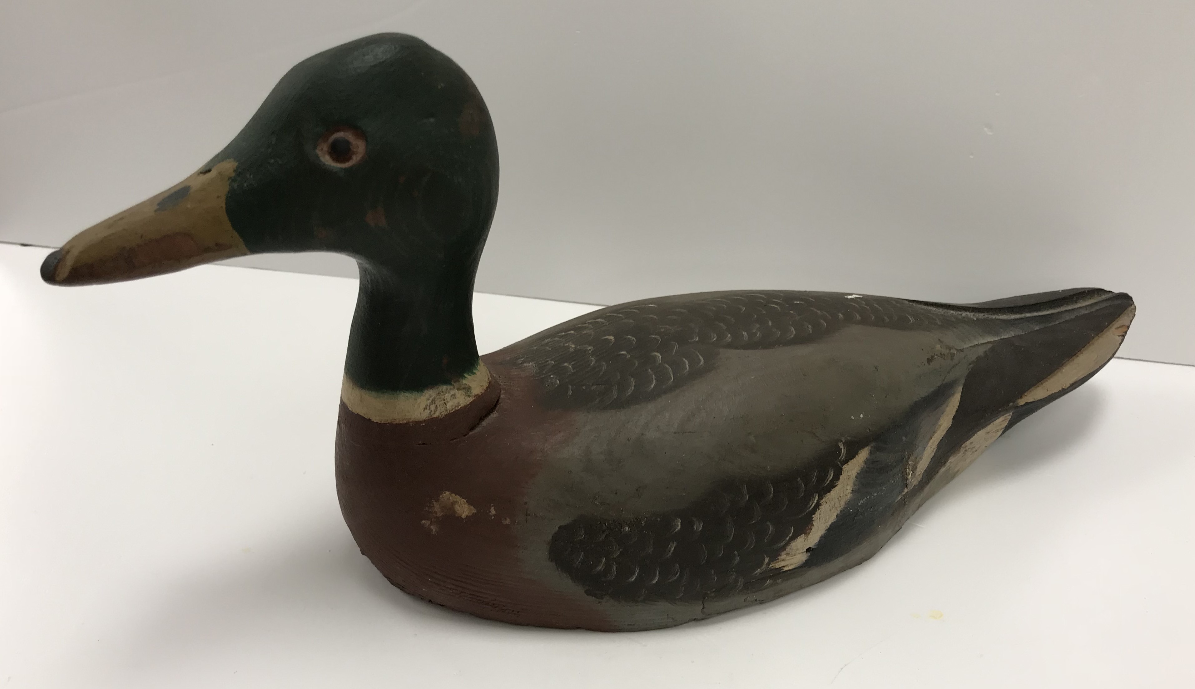 Two vintage painted treenware decoy ducks, one as a mallard drake, - Image 2 of 4