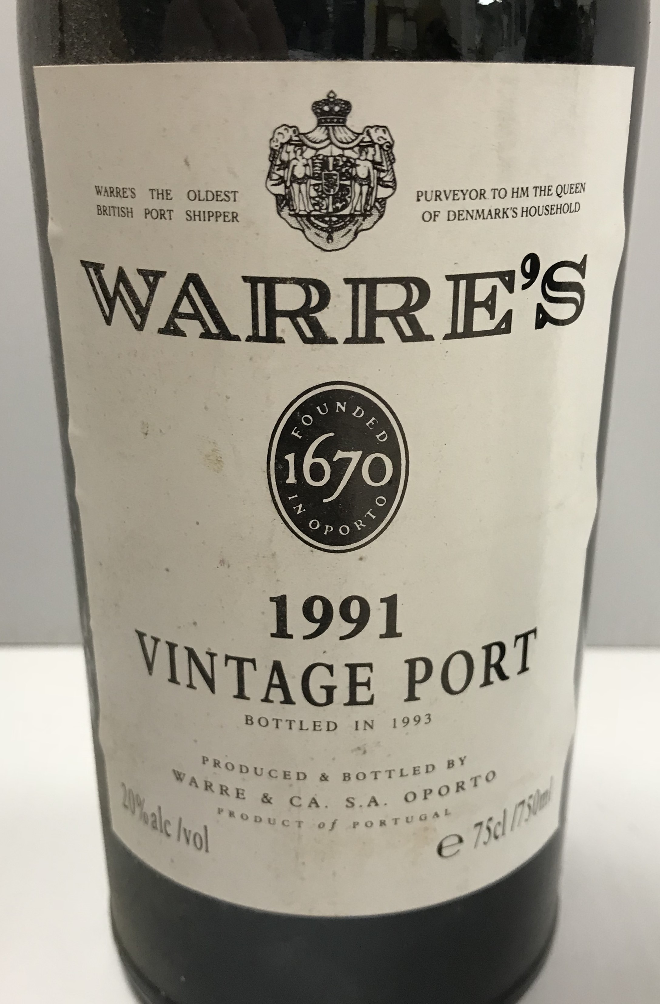 Three bottles Warre's vintage port 1991, - Image 2 of 2