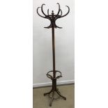 A bentwood hat and coat rack in the manner of Michel Thonet, 58.