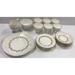 A Royal Doulton "Harmony Leaf" (H4864) six place tea set comprising cups, saucers, side plates,