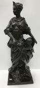 AFTER GUILLAUME COUSTEAU "Marie Leszczynska as Juno" a 20th Century bronze figure group as Juno