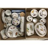 Two boxes of assorted Royal Worcester Evesham wares to include storage jars, tureens, bowls,