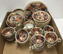 A collection of 19th Century Japan pattern tea wares to include eleven tea cups, five coffee cups,