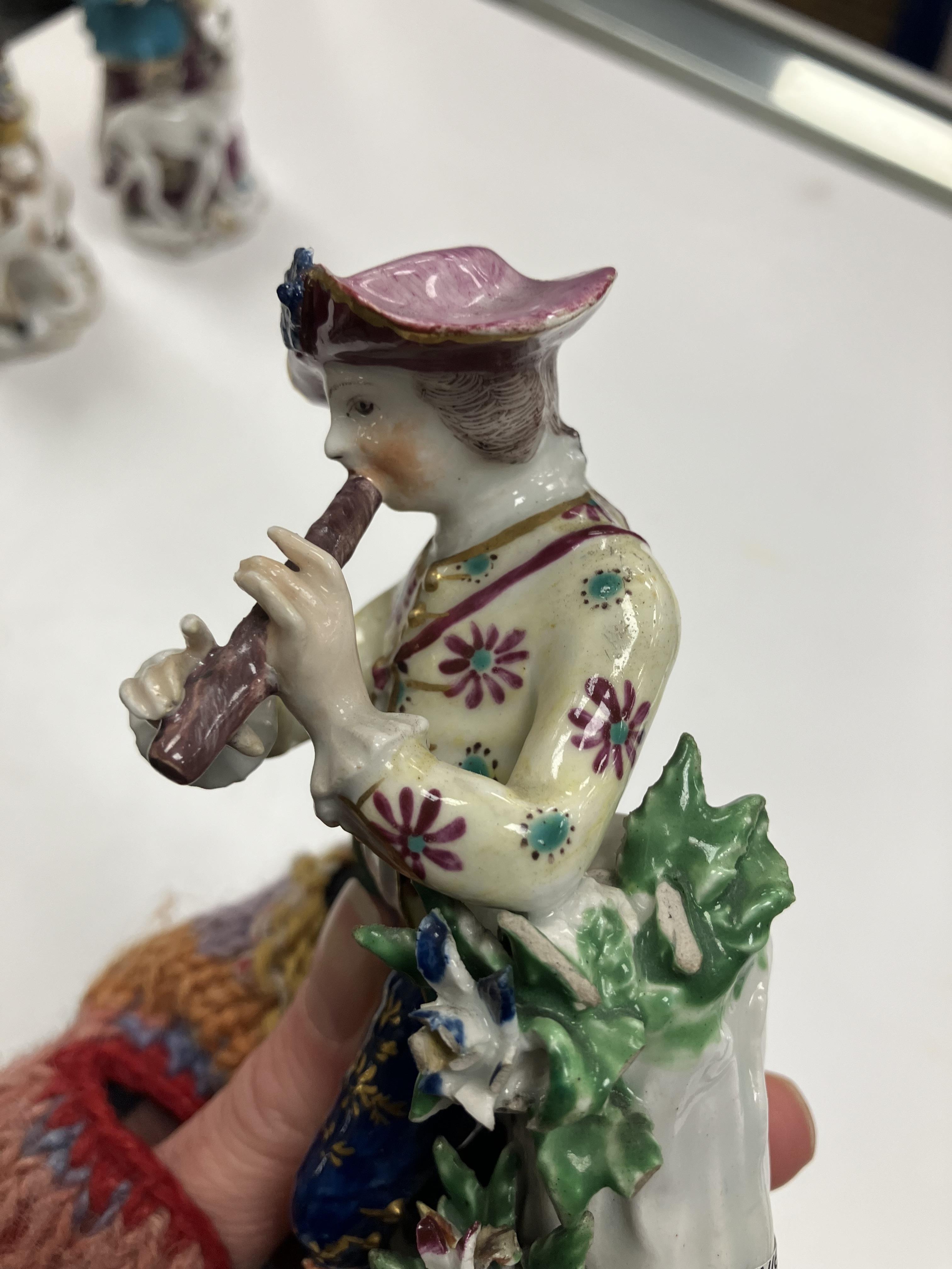 A pair of 18th Century Bow porcelain figures, one of "Shepherd with lamb and flute", - Image 34 of 74