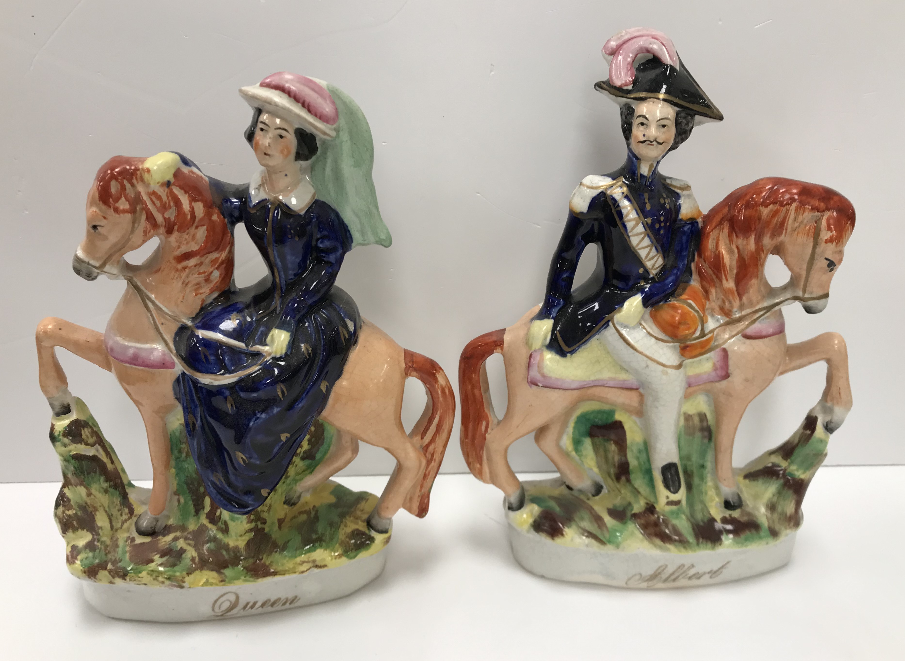 A collection of ten 19th Century Staffordshire figures including Victoria and Albert standing 27. - Image 3 of 133