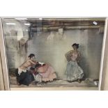 AFTER WILLIAM RUSSELL FLINT "Casilda's white petticoat" colour print, signed in pencil,