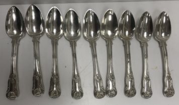 A set of nine William IV silver king's pattern teaspoons (London 1830) 11.