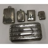 A collection of silver comprising a silver cigar case (by Henry Charles Freeman, Chester 1889),