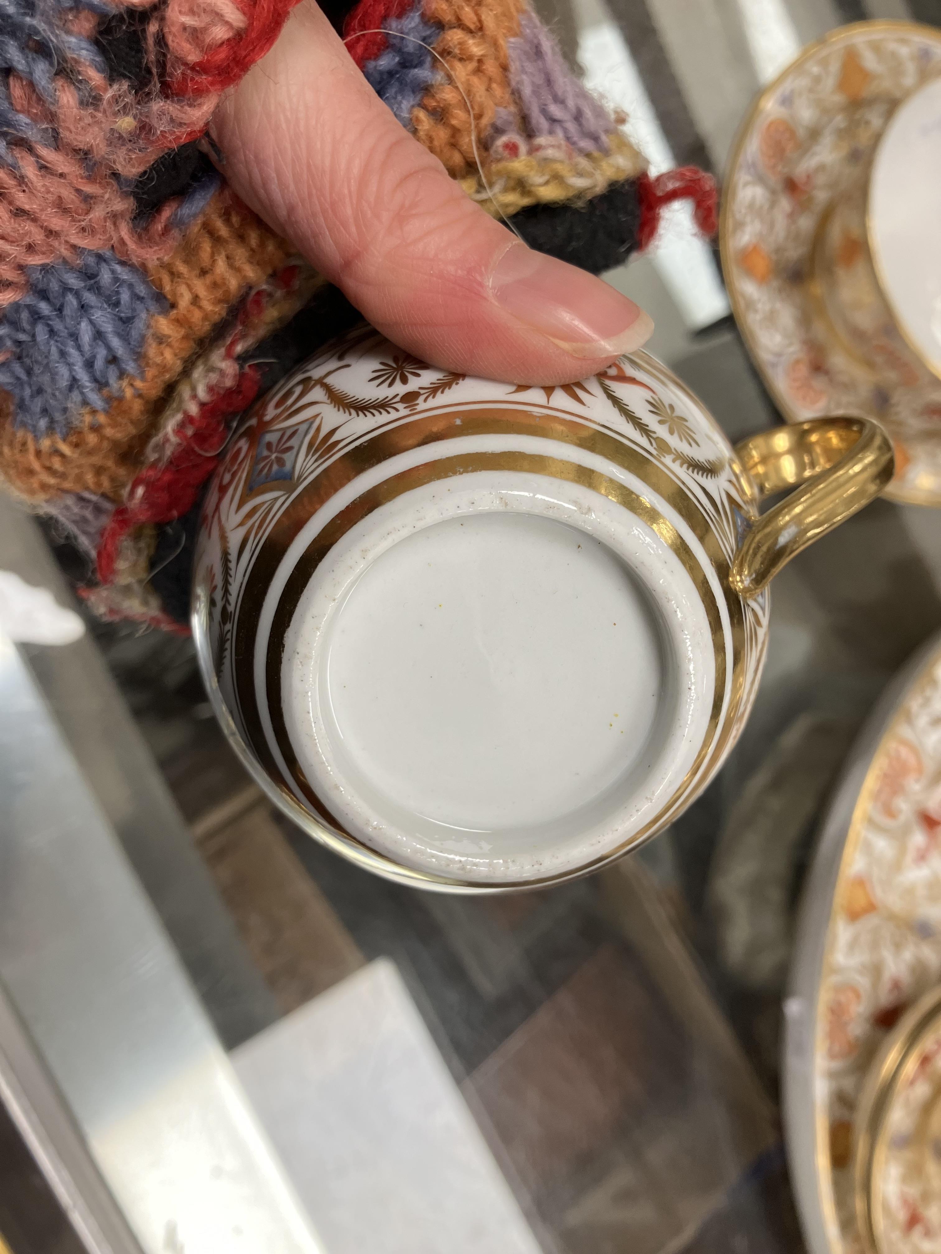 An early 19th Century Spode type gilt and polychrome decorated duet tea service comprising tray, - Image 5 of 78